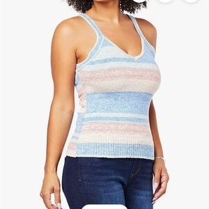 Skinnygirl rainbow yarn tank